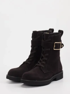 Boss – Schnürboots aus Veloursleder dunkelbraun