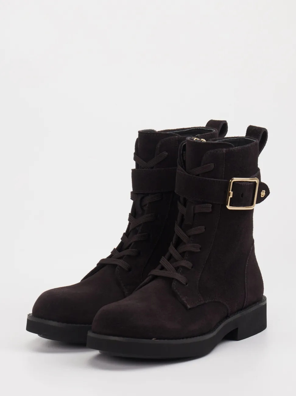 Boss – Schnürboots aus Veloursleder dunkelbraun