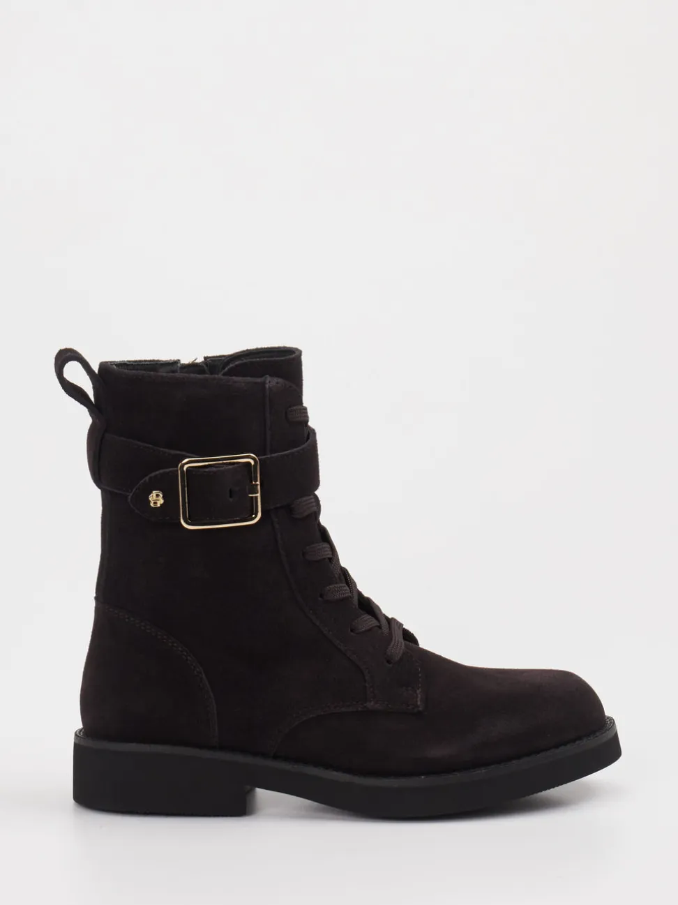 Boss – Schnürboots aus Veloursleder dunkelbraun