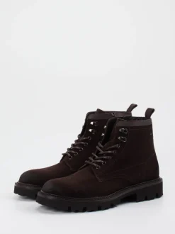 Boss – Schnürboots aus Veloursleder dunkelbraun