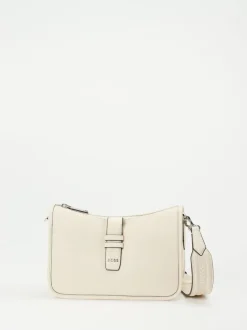 Boss – Schultertasche aus Kalbleder cremeweiß