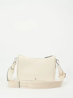 Boss – Schultertasche aus Kalbleder cremeweiß