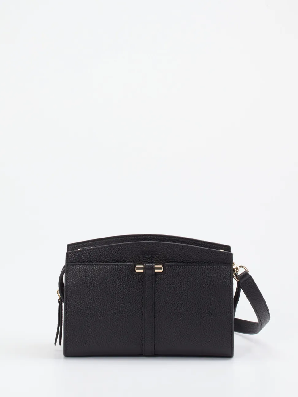 Boss – Schultertasche aus Kalbleder Schwarz