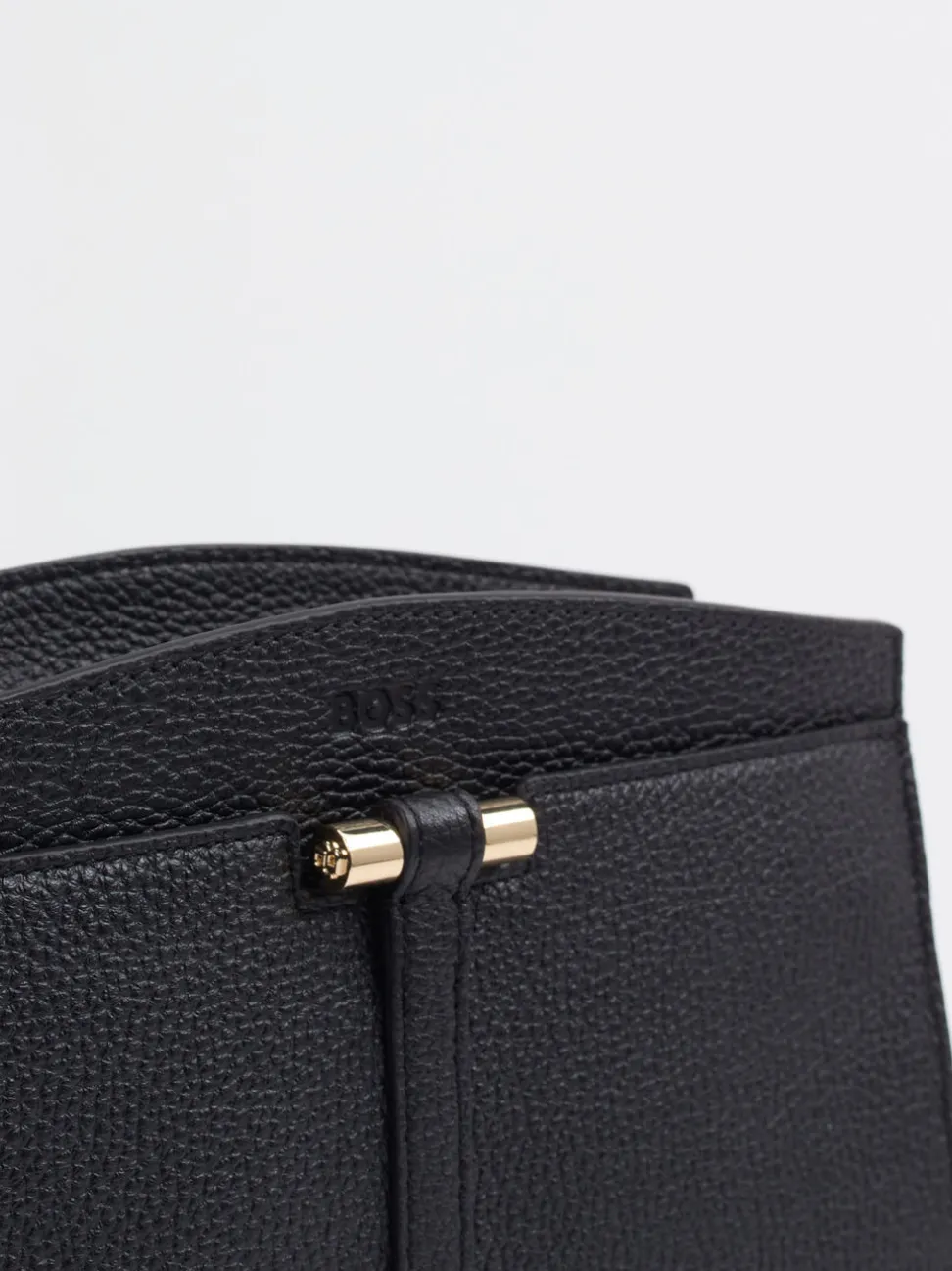 Boss – Schultertasche aus Kalbleder Schwarz