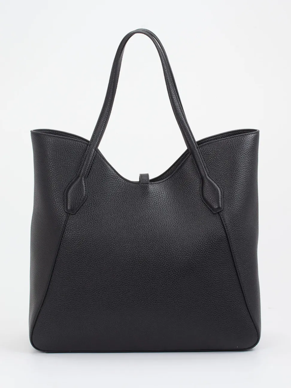 Boss – Shopper aus Kalbleder in Schwarz