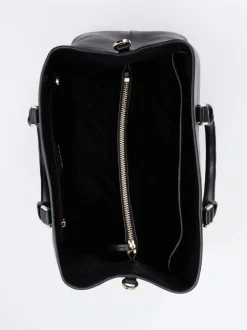 Boss – Shopper aus Kalbleder in Schwarz