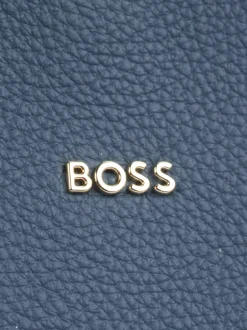 Boss – Shopper aus Leder in Taubenblau
