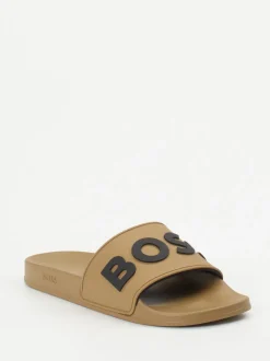 Boss – Slides aus Synthetik in Sandbraun