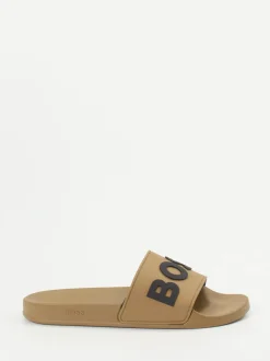 Boss – Slides aus Synthetik in Sandbraun