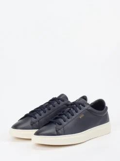 Boss – Sneaker aus Glattleder in Dunkelblau