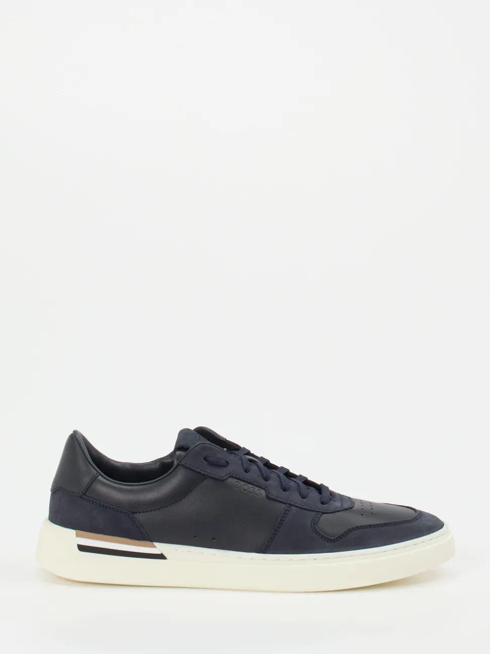 Boss – Sneaker aus Kalbleder in Dunkelblau