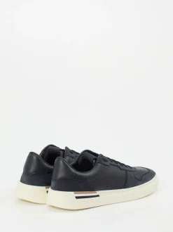 Boss – Sneaker aus Kalbleder in Dunkelblau