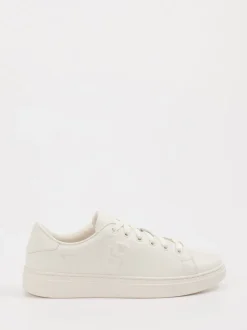 Boss – Sneaker aus Kalbleder in Cremeweiß