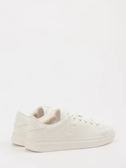 Boss – Sneaker aus Kalbleder in Cremeweiß