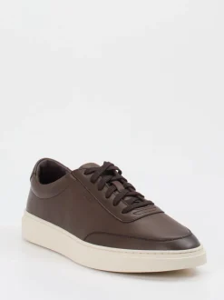 Boss – Sneaker aus Kalbleder in Dunkelbraun