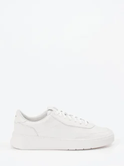 Boss – Sneaker aus Kalbleder in Offwhite
