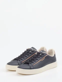 Boss – Sneaker aus Kalbleder in Dunkelblau