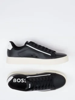 Boss – Sneaker aus Kalbleder in Schwarz