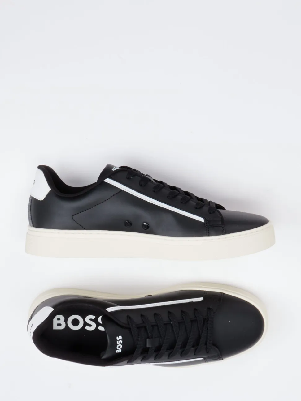 Boss – Sneaker aus Kalbleder in Schwarz
