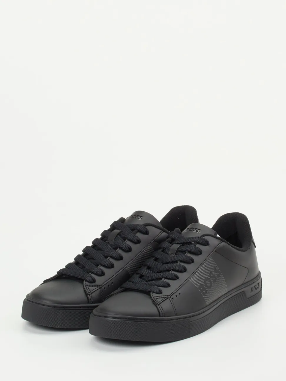 Boss – Sneaker aus Kalbleder schwarz