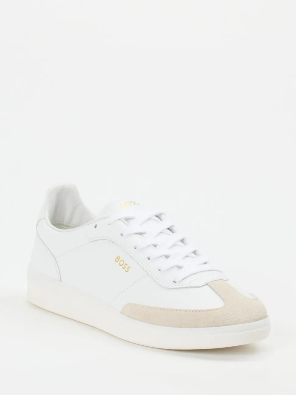 Boss – Sneaker aus Kalbleder in Weiß
