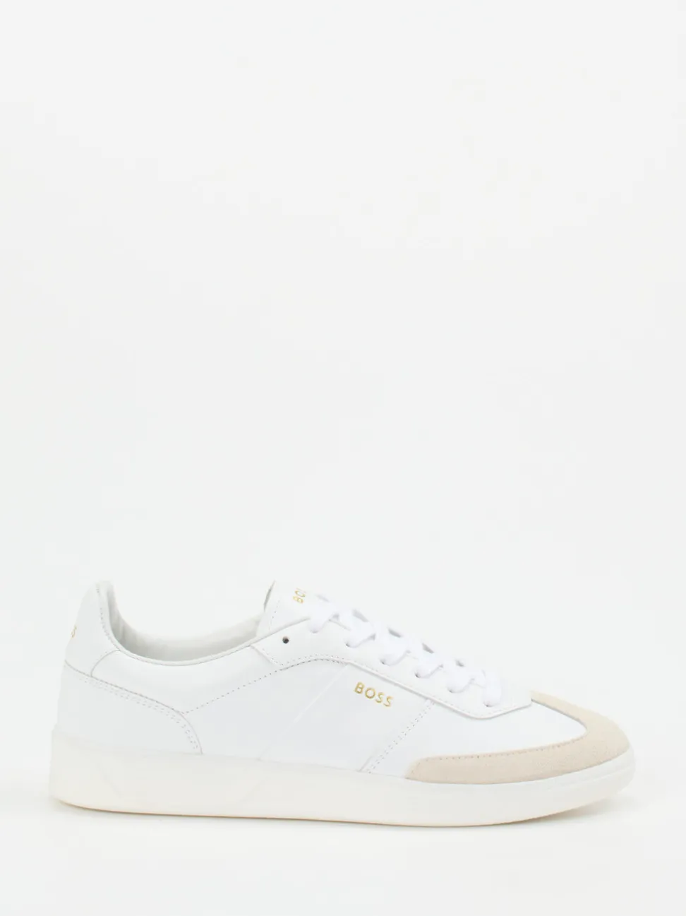 Boss – Sneaker aus Kalbleder in Weiß