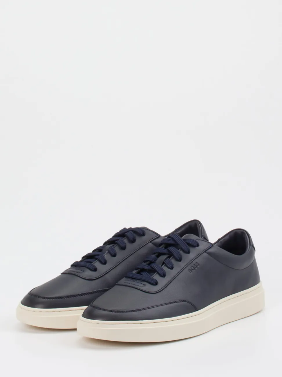 Boss – Sneaker aus Kalbleder Dunkelblau