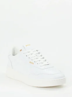 Boss – Sneaker aus Kalbleder in Weiß