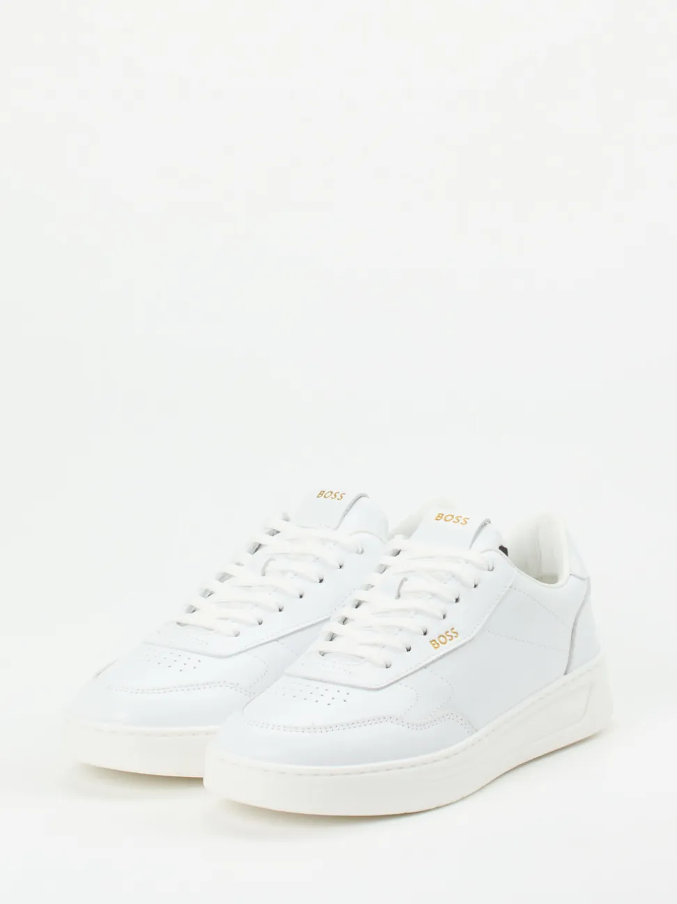 Boss – Sneaker aus Kalbleder in Weiß