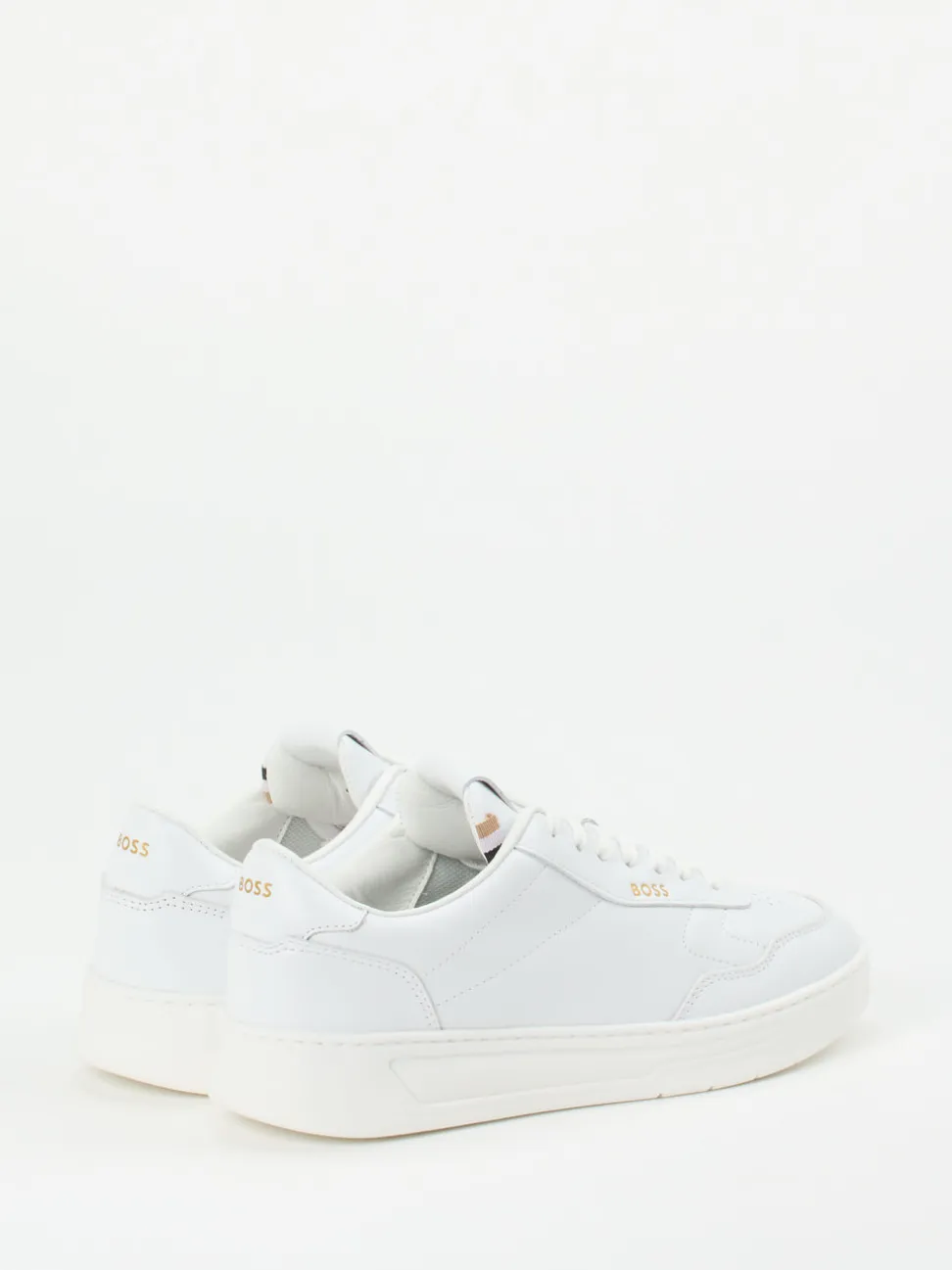 Boss – Sneaker aus Kalbleder in Weiß