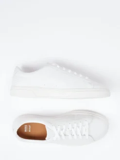 Boss – Sneaker aus Leder in Off-White