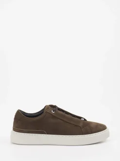 Boss – Sneaker aus Leder in Dunkelbraun