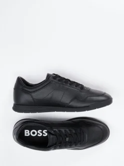 Boss – Sneaker aus Leder in Schwarz