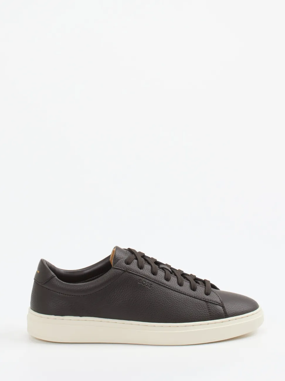 Boss – Sneaker aus Leder in Dunkelbraun