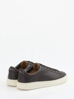 Boss – Sneaker aus Leder in Dunkelbraun