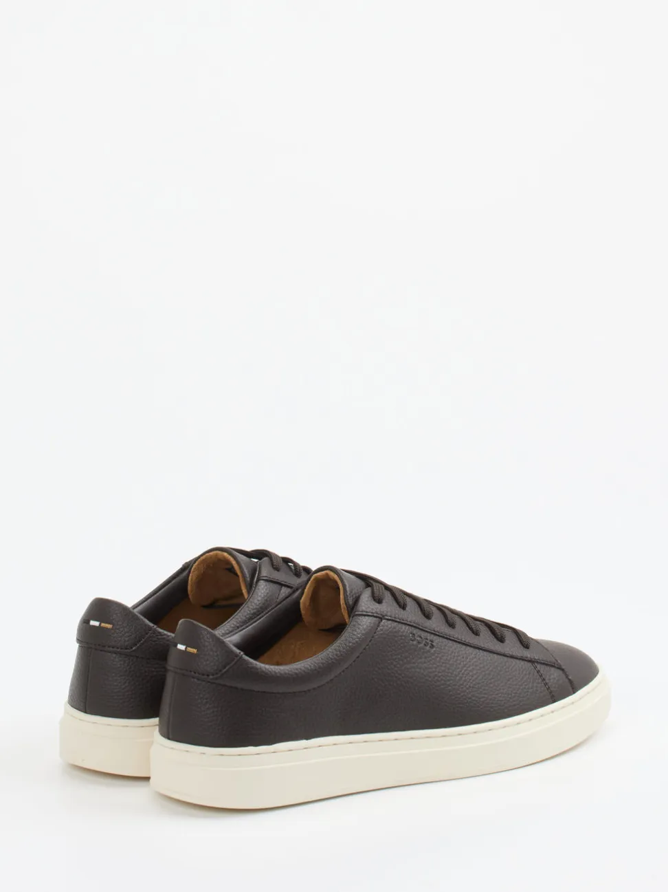 Boss – Sneaker aus Leder in Dunkelbraun
