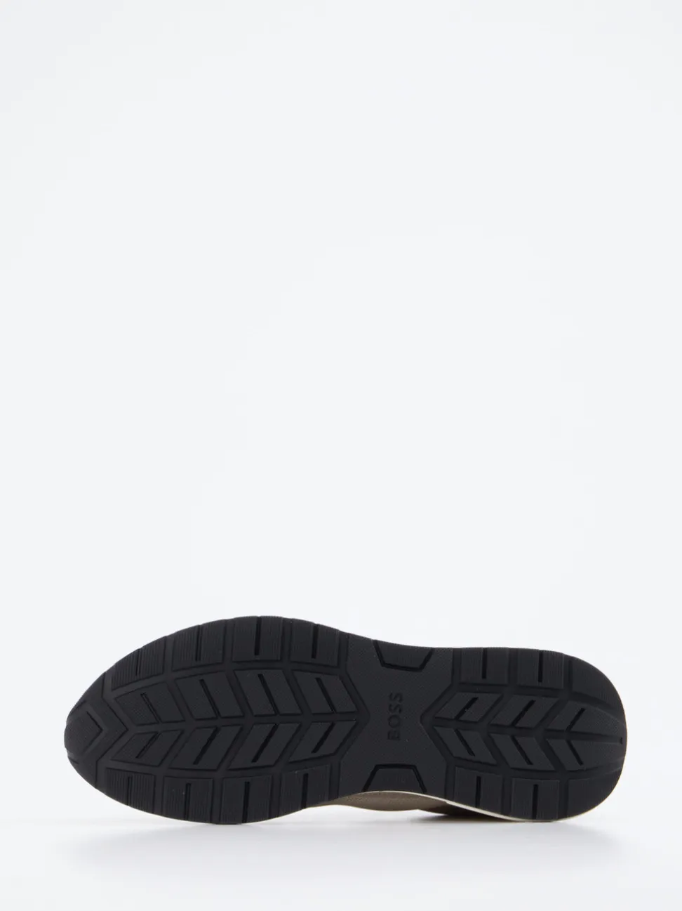 Boss – Sneaker aus Leder-Mesh-Mix in Beige