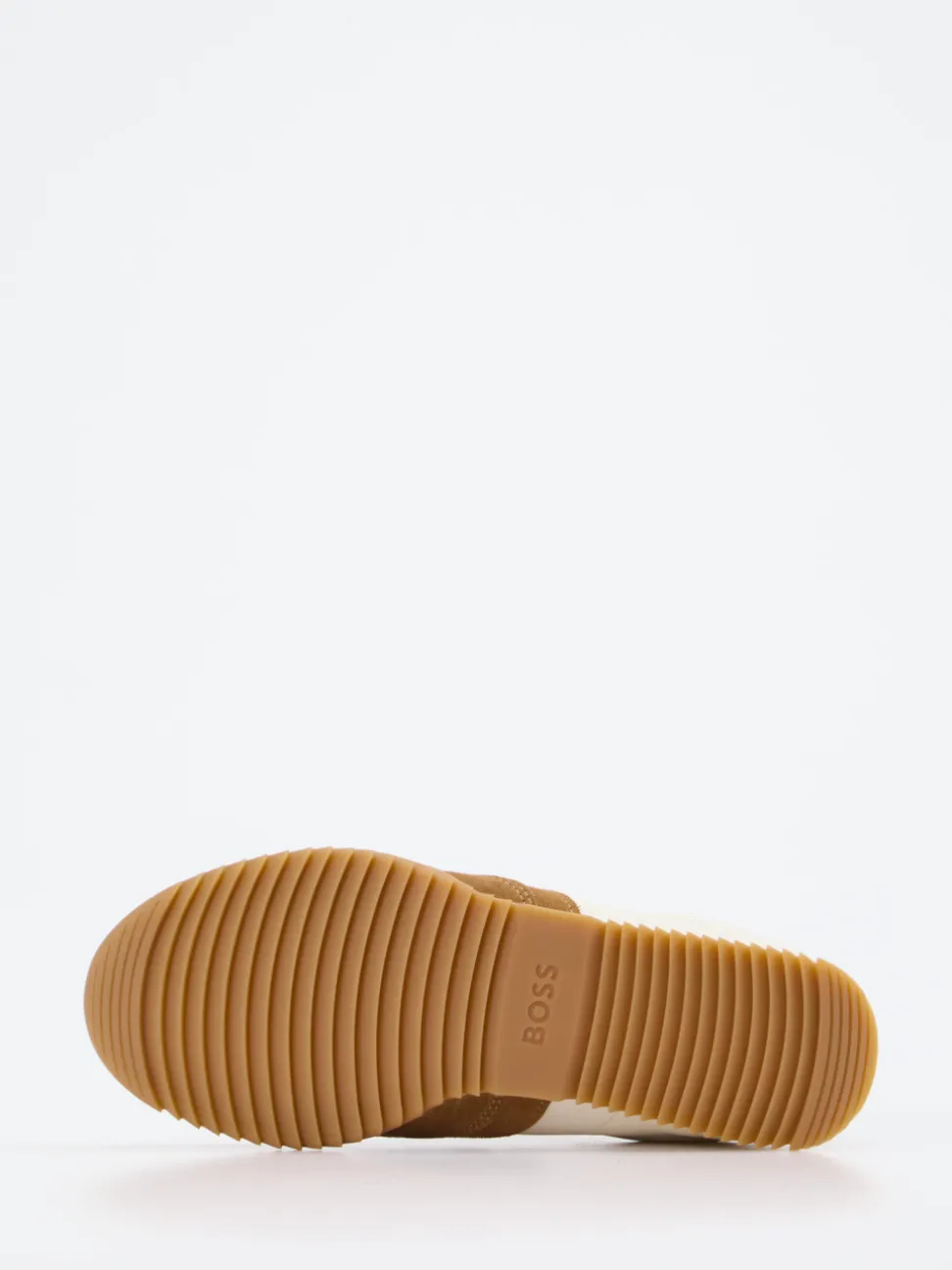 Boss – Sneaker aus Leder-Mix Offwhite Cognac