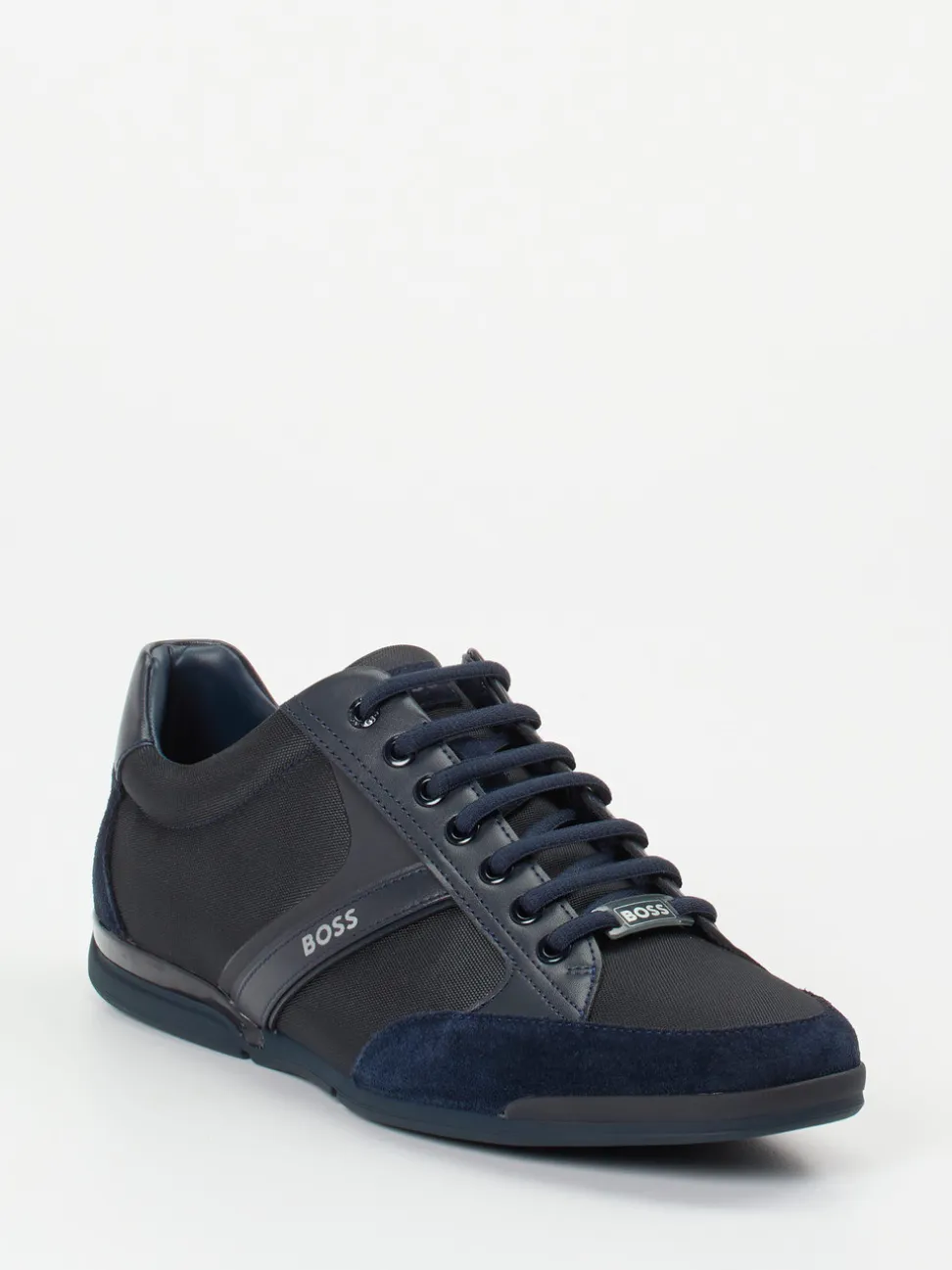 Boss – Sneaker aus Synthetik und Veloursleder Dunkelblau