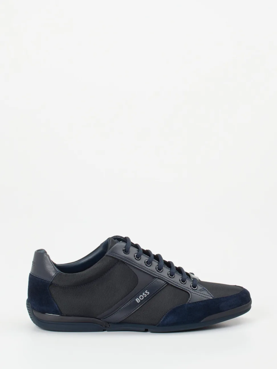 Boss – Sneaker aus Synthetik und Veloursleder Dunkelblau