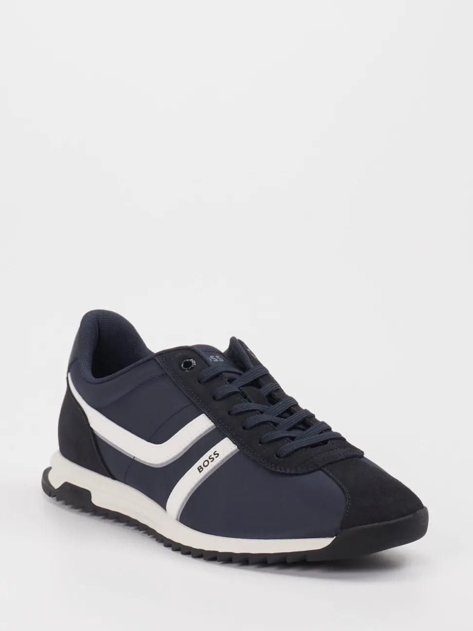 Boss – Sneaker aus Textil und Veloursleder Dunkelblau