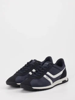 Boss – Sneaker aus Textil und Veloursleder Dunkelblau