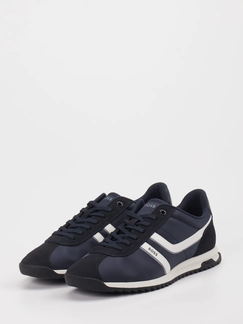Boss – Sneaker aus Textil und Veloursleder Dunkelblau