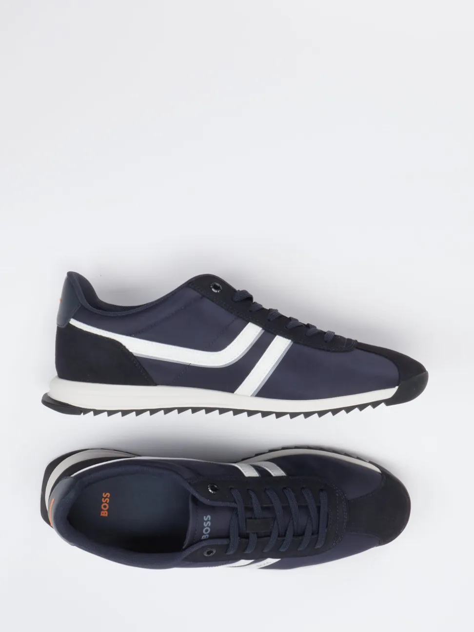 Boss – Sneaker aus Textil und Veloursleder Dunkelblau