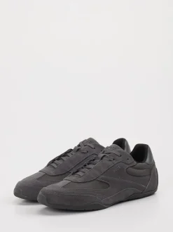Boss – Sneaker aus Velour und Textil in Grau