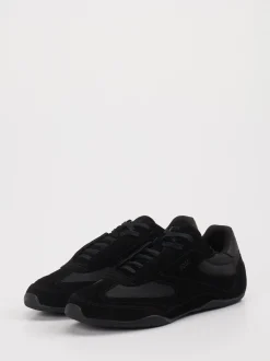 Boss – Sneaker aus Velour und Mesh Schwarz