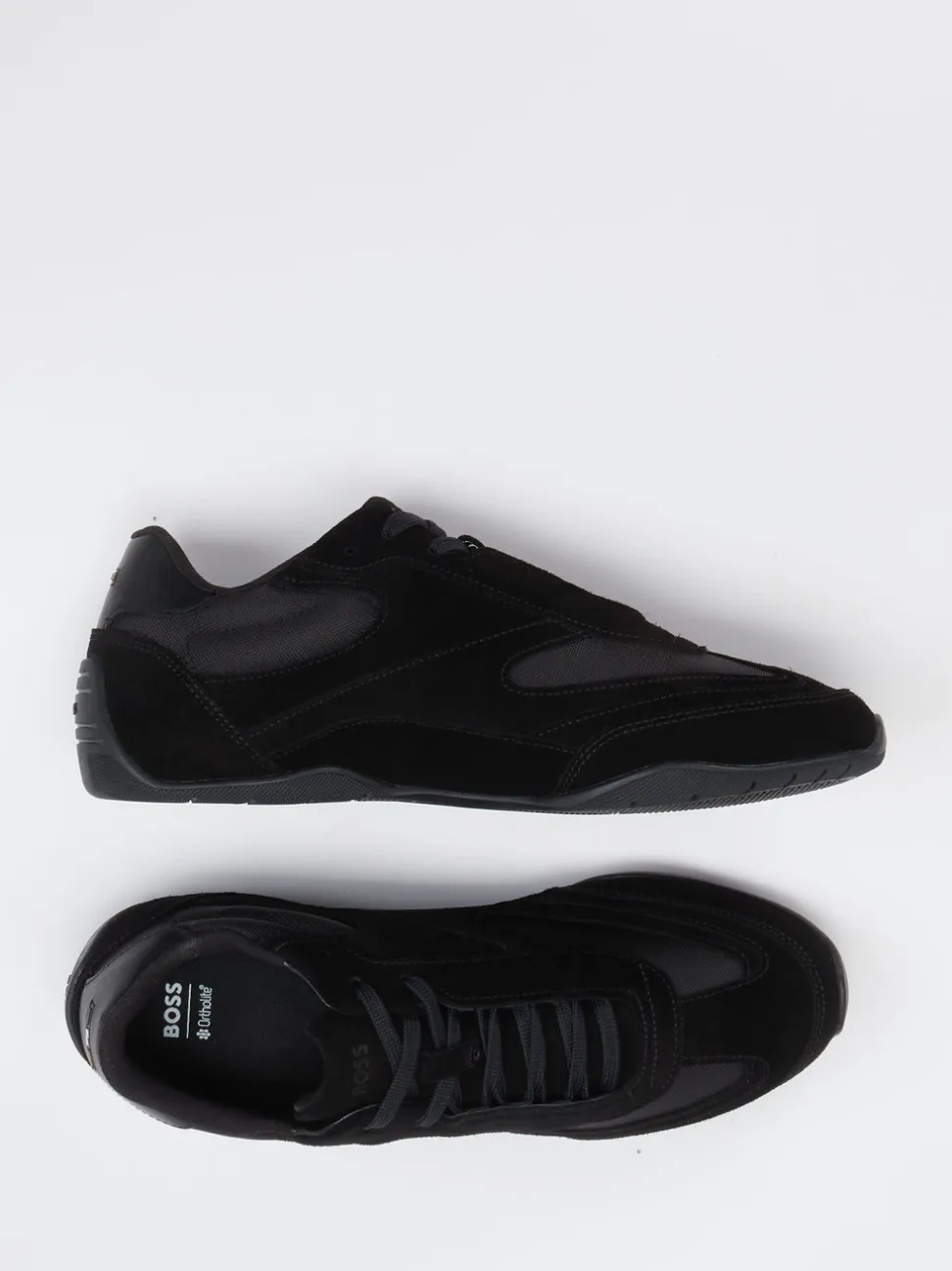 Boss – Sneaker aus Velour und Mesh Schwarz