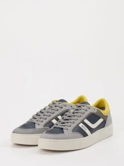 Boss – Sneaker aus Velour/Leder in Dunkelblau