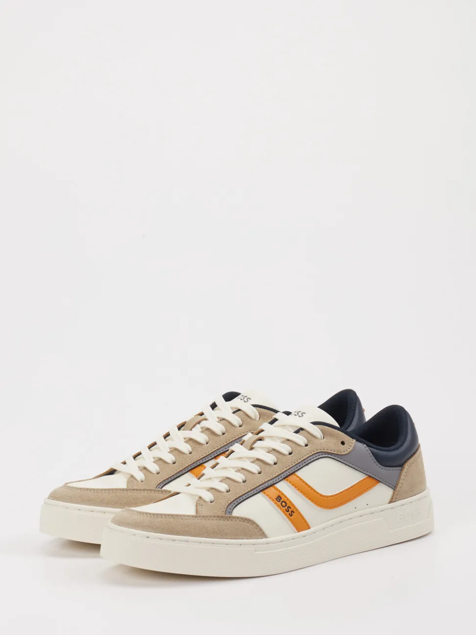 Boss – Sneaker aus Velour/Leder im Color-Blocking