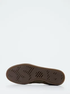 Boss – Sneaker aus Veloursleder Olivbraun